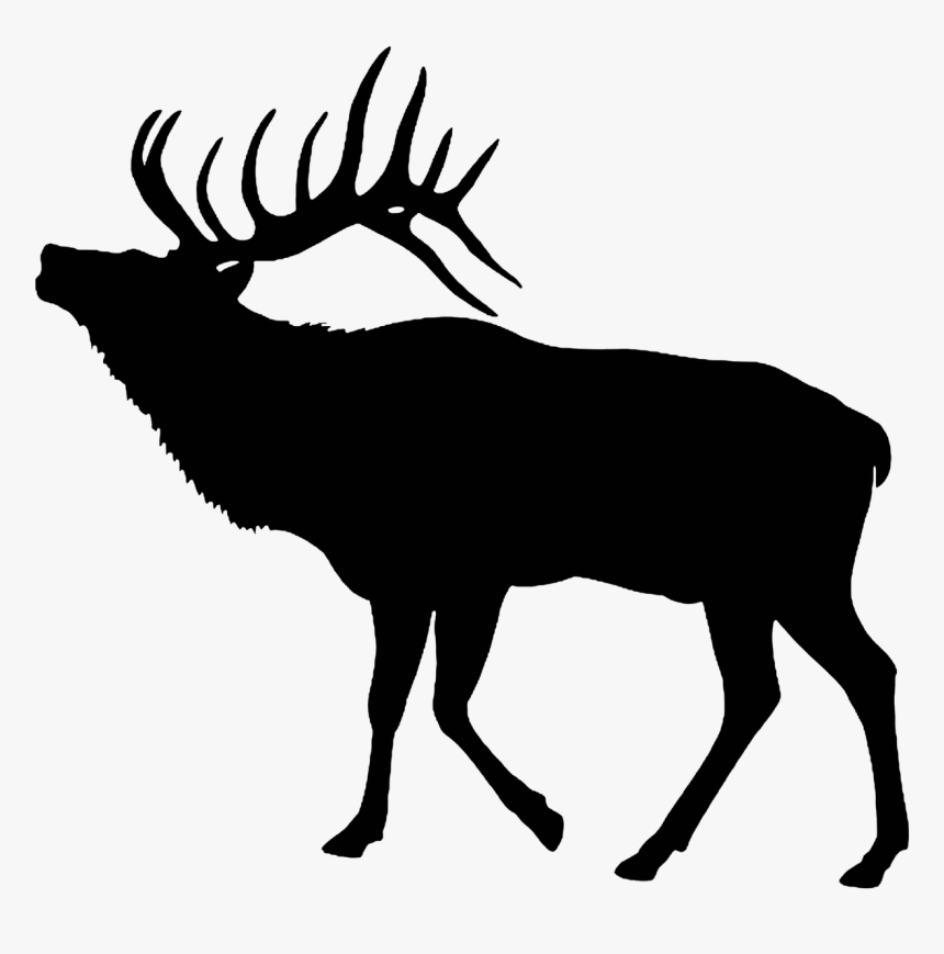 Elk Silhouette Cut Out Free Picture - Elk Silhouette, HD Png Download, Free Download