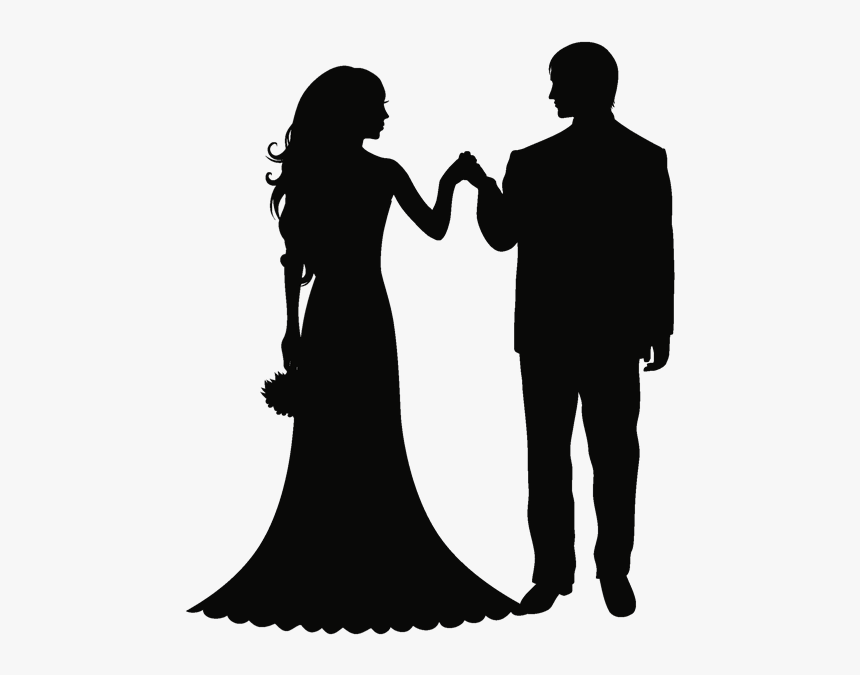 Silhouette Clip Art At - Bride And Groom Silhouette, HD Png Download, Free Download