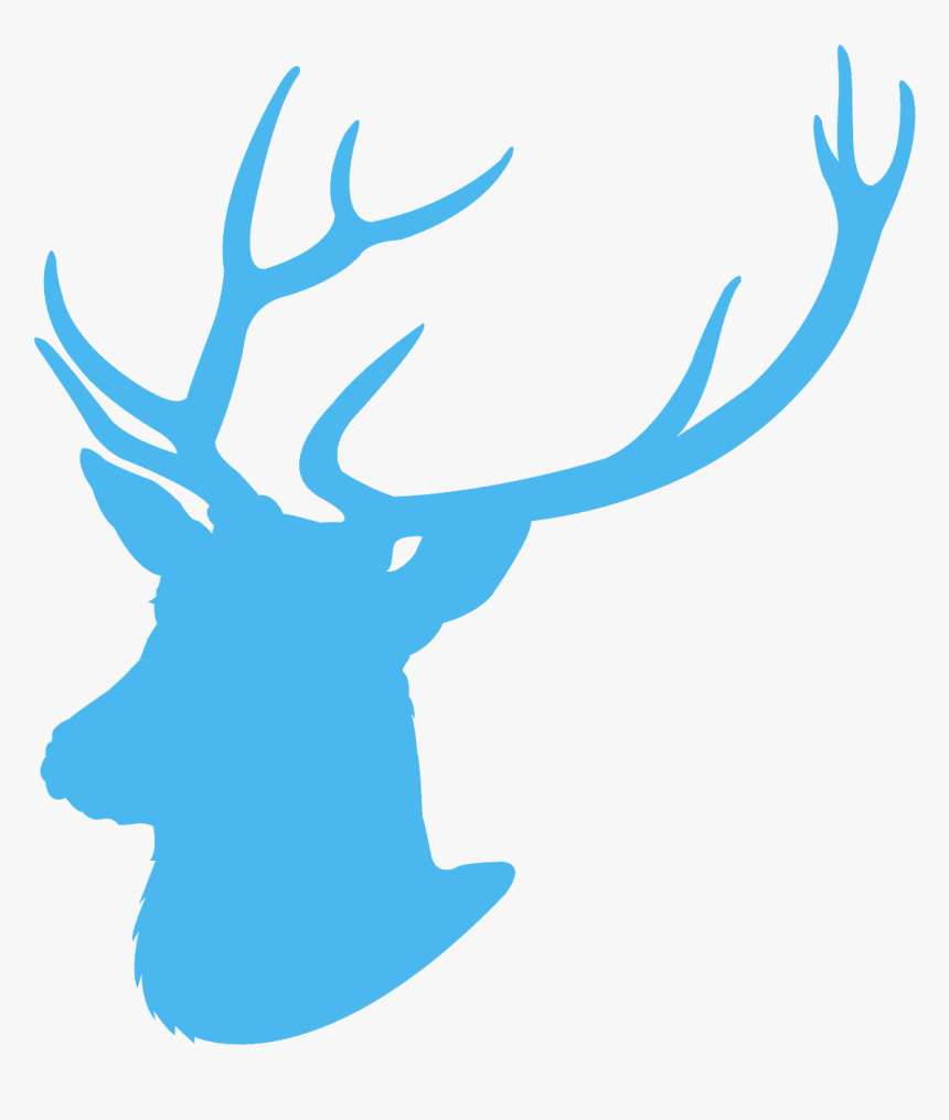 Blue Deer Head Silhouette, HD Png Download, Free Download