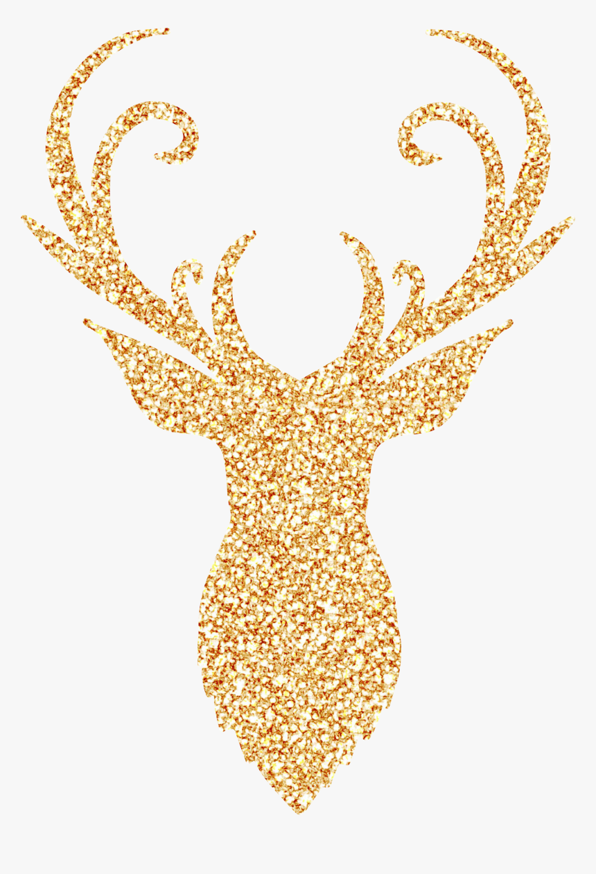 Deer Head Silhouette Gold, HD Png Download, Free Download