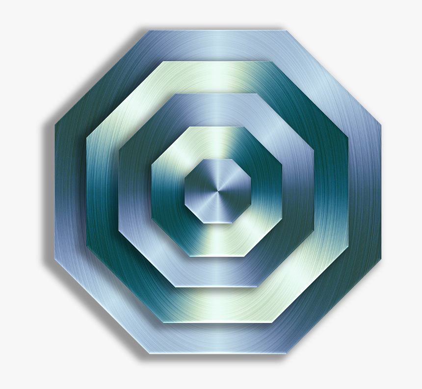 Metallic, Surface, 3d, Geometric, Octagon, Silver, - Graphic Design, HD Png Download, Free Download