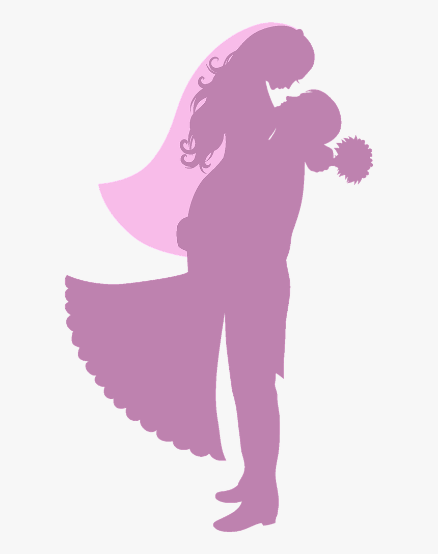 Bride And Groom Kissing Silhouette, HD Png Download, Free Download