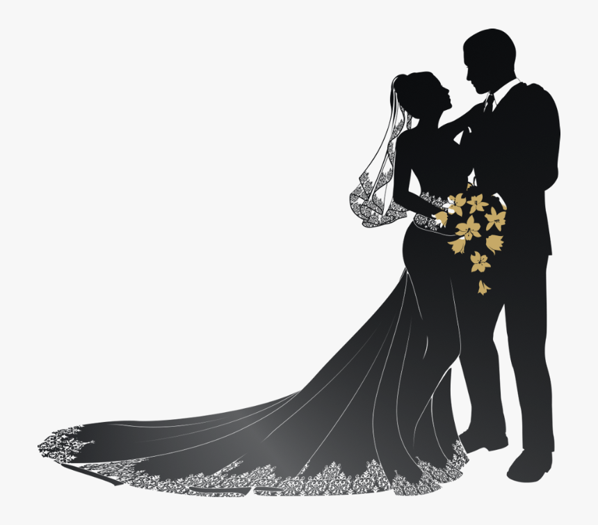 Transparent Marry Clipart - Wedding Couple Silhouette Png, Png Download, Free Download