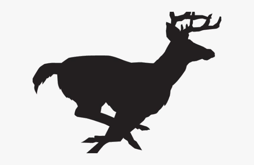 Wildlife Clipart Running Deer - Running Buck Deer Silhouette, HD Png Download, Free Download