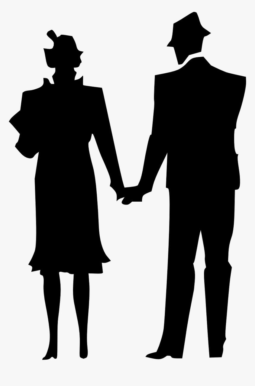 Couple Man Silhouette Free Picture - Husband And Wife Black Art, HD Png Download, Free Download