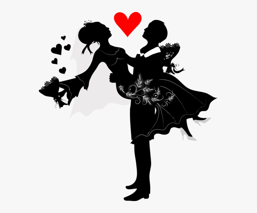 Couples Bride And Groom Silhouette, Silhouette Portrait, - Bride And Groom Png, Transparent Png, Free Download