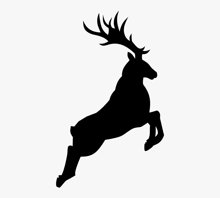 Stag Vector Flying - Reindeer Clipart Silhouette, HD Png Download, Free Download