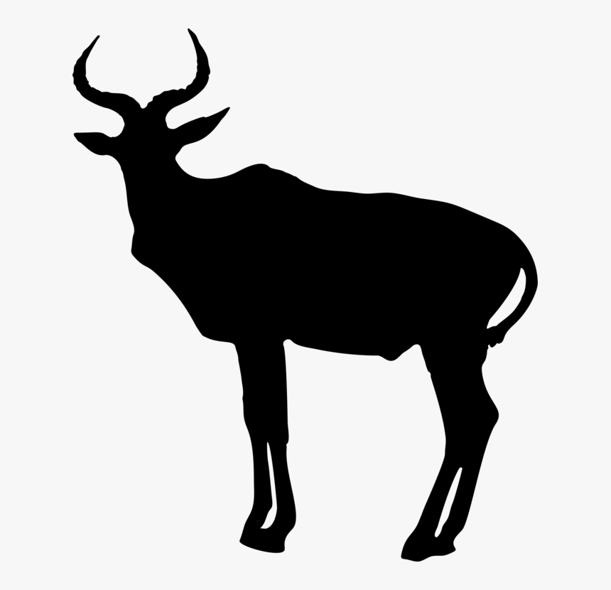 Elk,wildlife,silhouette - Antelope Silhouette, HD Png Download, Free Download