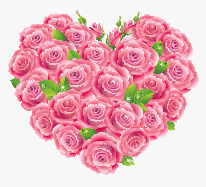 Rose Clipart Thank - Pink Flower Heart Png, Transparent Png, Free Download