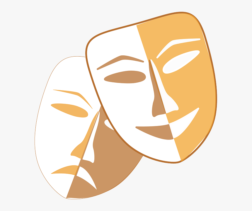 Drama Faces - Theatre Masks Png, Transparent Png, Free Download