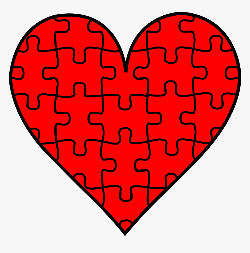 Printable Coloring Page Puzzle Pieces - Puzzle Piece Heart Map, HD Png Download, Free Download