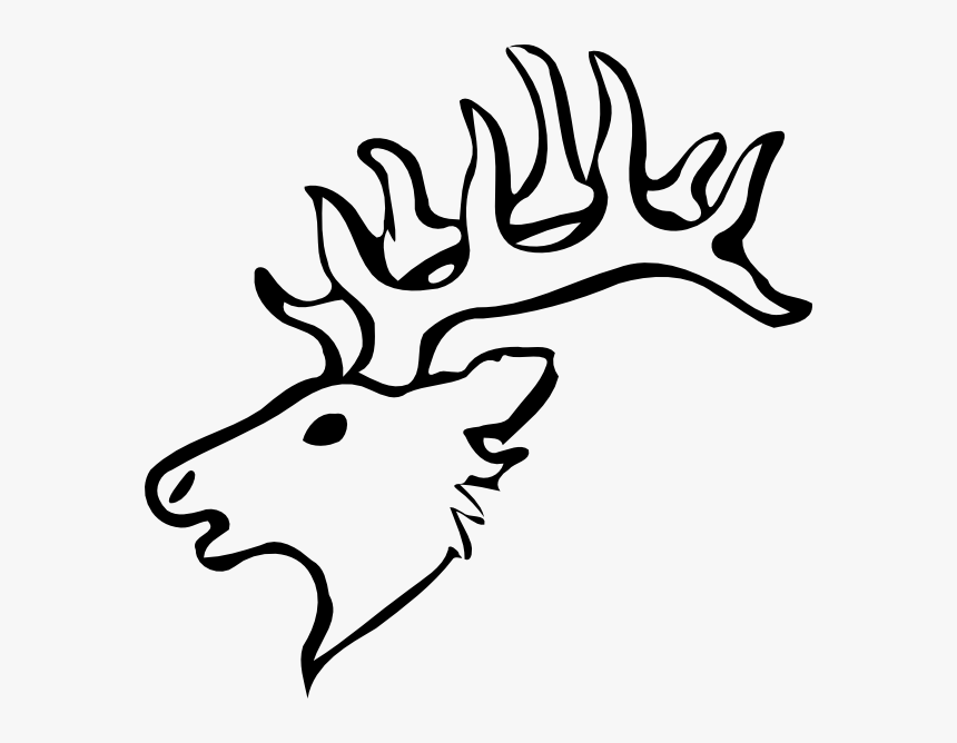 Clip Art Deer Antlers Outline - Draw A Deer Head, HD Png Download, Free Download