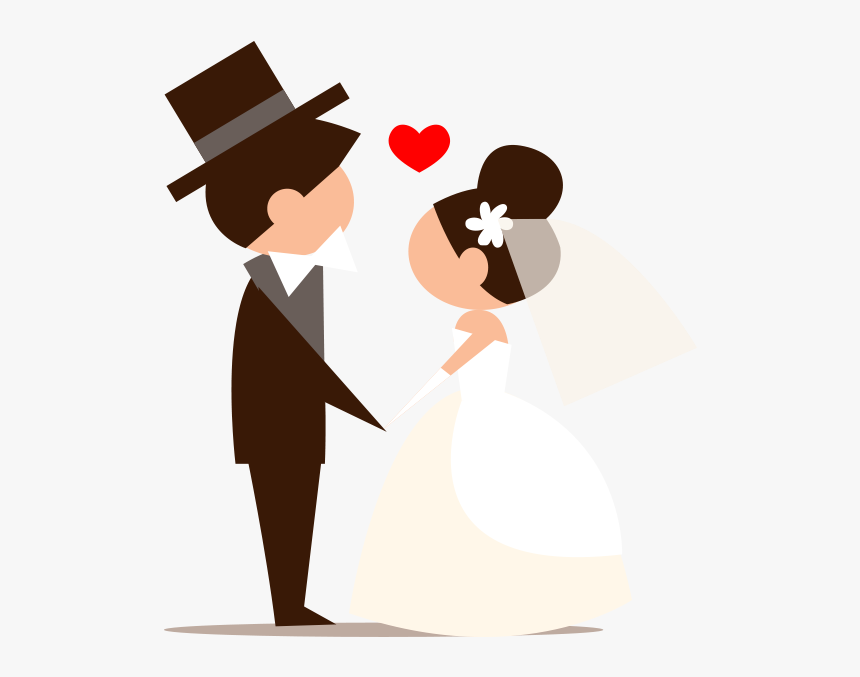 Clipart Novios Png - Bride And Groom Cartoon Png, Transparent Png, Free Download