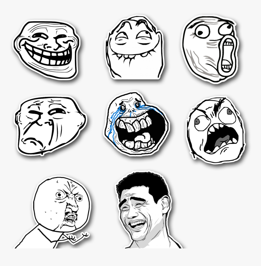Transparent Troll Face - Troll Face Faces, HD Png Download, Free Download