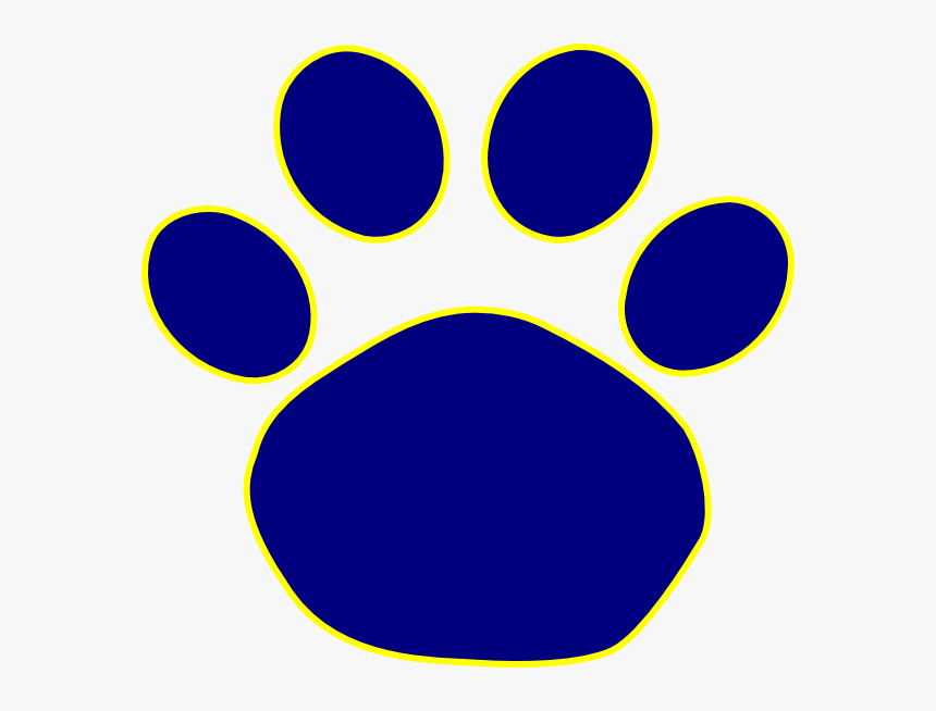 Blue And Yellow Paw Print - Jaguar Paw Print Clip Art, HD Png Download, Free Download