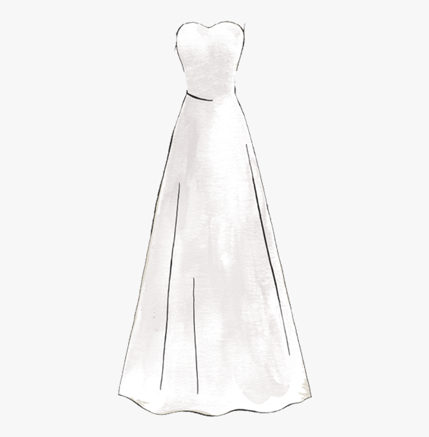 A-line Silhouette Sketch - Wedding Dress, HD Png Download, Free Download