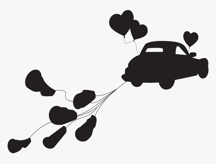 Wedding Car Just Married Silhouette Png Clip Art - Just Married Clipart Png, Transparent Png, Free Download