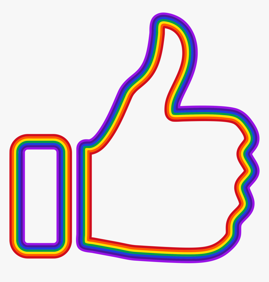 Thumb Signal Computer Icons Clip Art - Rainbow Thumbs Up Emoji, HD Png Download, Free Download