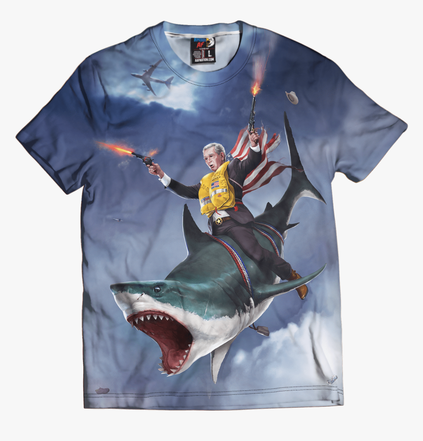 George Bush Riding A Shark, HD Png Download, Free Download