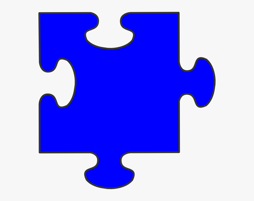 Blue Border Puzzle Piece Svg Clip Arts - Single Puzzle Piece Blue, HD Png Download, Free Download