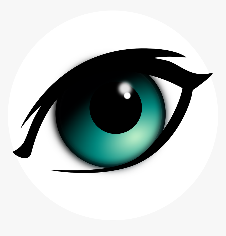 Eye, Mascara, Makeup, Iris, Black, Blue, Looking - Cartoon Eye, HD Png Download, Free Download