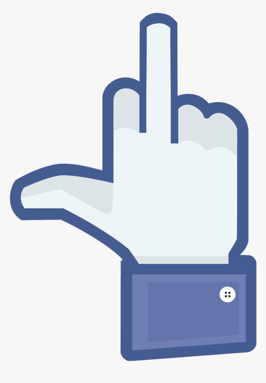 Facebook The Finger Middle Finger Like Button Computer - Blue Facebook Middle Finger, HD Png Download, Free Download