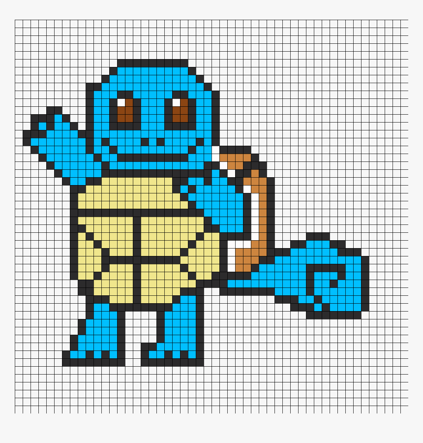 Squirtle Perler Bead Pattern / Bead Sprite - Cartoon, HD Png Download, Free Download