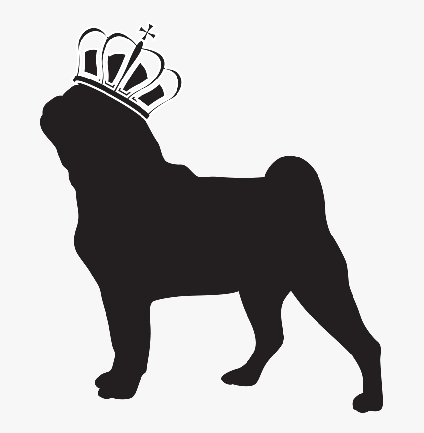 Pug Dog Breed Non-sporting Group Toy Dog Clip Art - Pug Em Png Preto E Branco, Transparent Png, Free Download