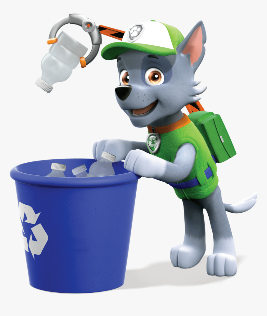 Rocky Collect Trash Paw Patrol Clipart Png Clipart - Rocky Paw Patrol Recycle Can, Transparent Png, Free Download
