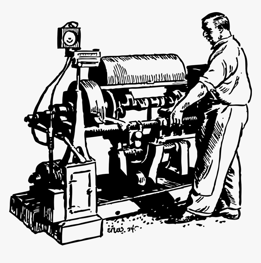 Factory Machine Clipart Black And White, HD Png Download, Free Download