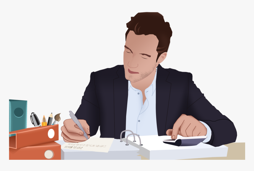 Working Clipart Working Man - Man In Office Clipart, HD Png Download, Free Download