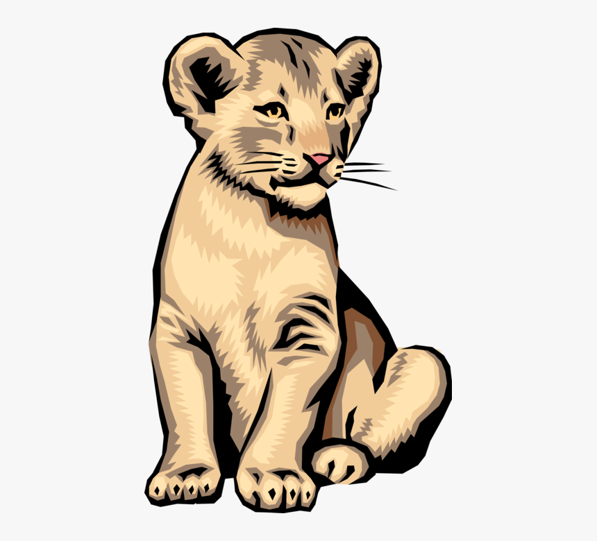 Vector Illustration Of Big Cat African Lion Cub - Desert Canyon Middle School, HD Png Download, Free Download