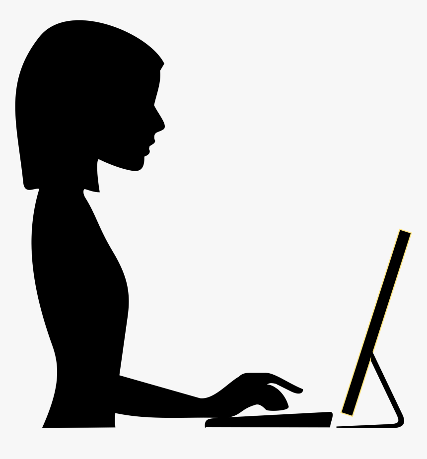 Computer Clipart Silhouette - Woman Work Clipart, HD Png Download, Free Download