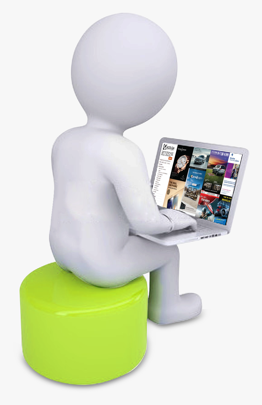 3d Man Laptop Png, Transparent Png, Free Download