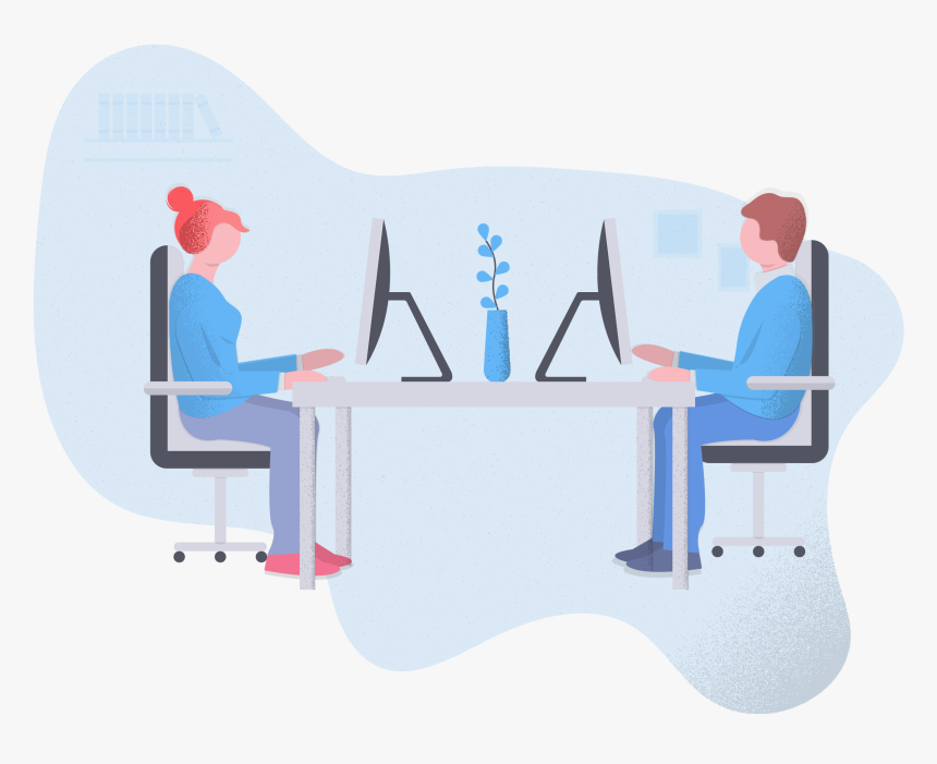 Illustration Of A Man And Woman Working Face To Face - Android App Development Vector, HD Png Download, Free Download