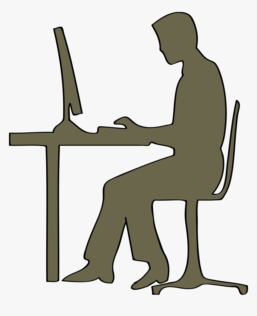 Clipart - Person Sitting At Desk Clipart, HD Png Download, Free Download