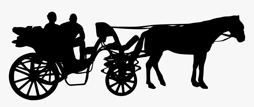 Horse Drawn Carriage Silhouette Png, Transparent Png, Free Download