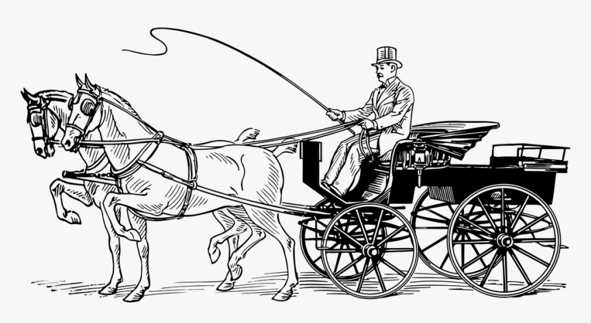 Carriage, Horse, Horse-drawn, Phaeton, Sport, Sporty - Horses And Carriage Cartoon, HD Png Download, Free Download