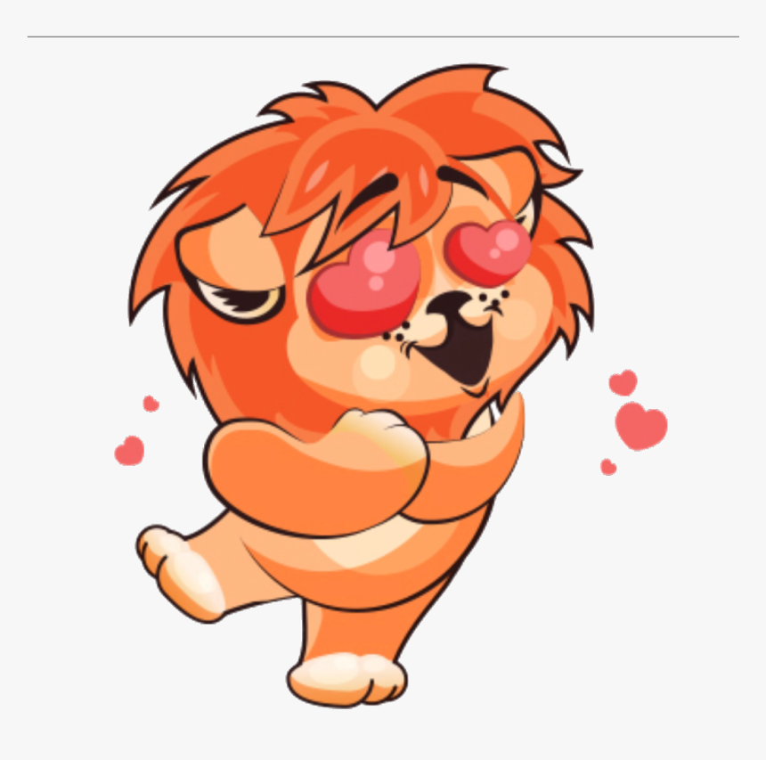 Transparent Lion Cub Png - Cartoon Lion In Love, Png Download, Free Download