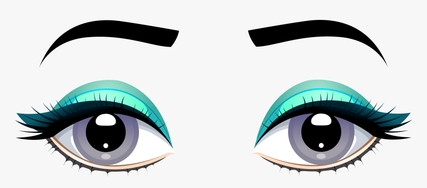 Grey Female Eyes With Eyebrows Png Clip Art - Eyes Clipart, Transparent Png, Free Download