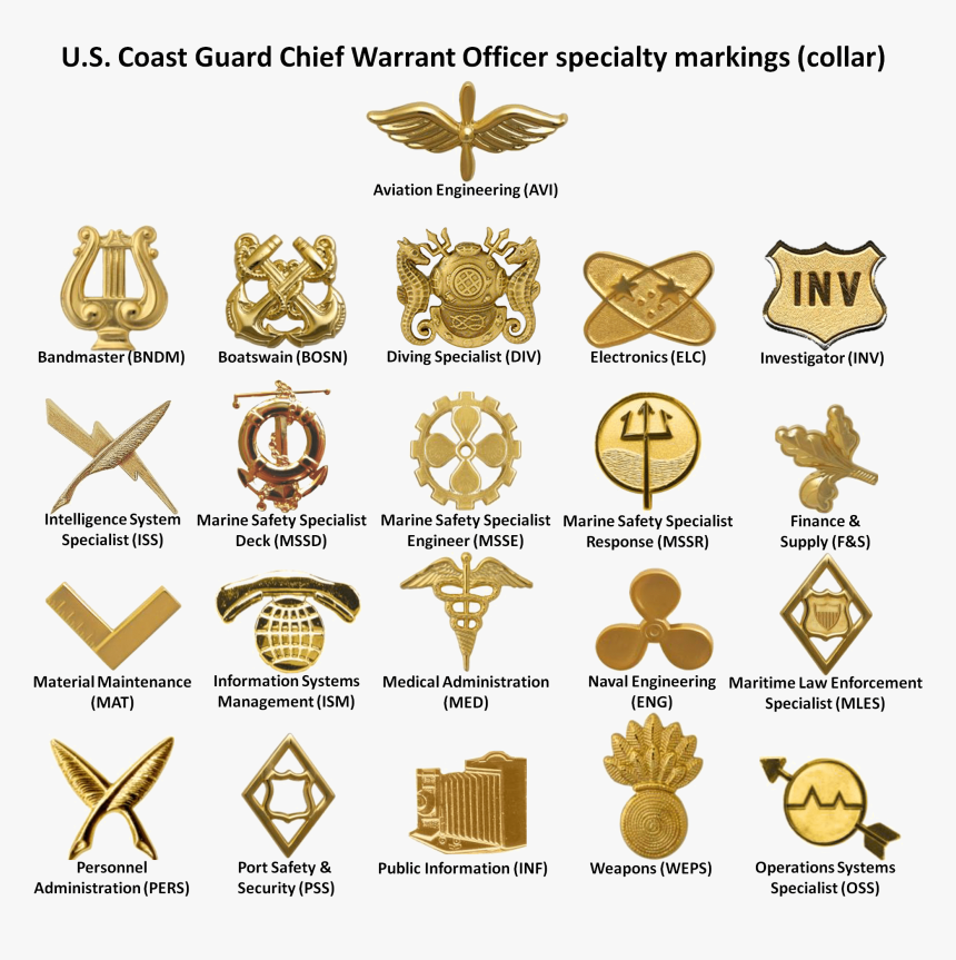 United States Coast Guard Officer Rank Insignia - Coast Guard Msse Warrant, HD Png Download, Free Download