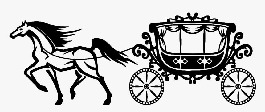 Horse And Buggy Carriage Horse-drawn Vehicle Clip Art - Black And White Image Of Rath, HD Png Download, Free Download