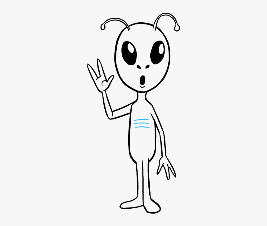 How To Draw Alien - Drawing Of An Alien, HD Png Download, Free Download