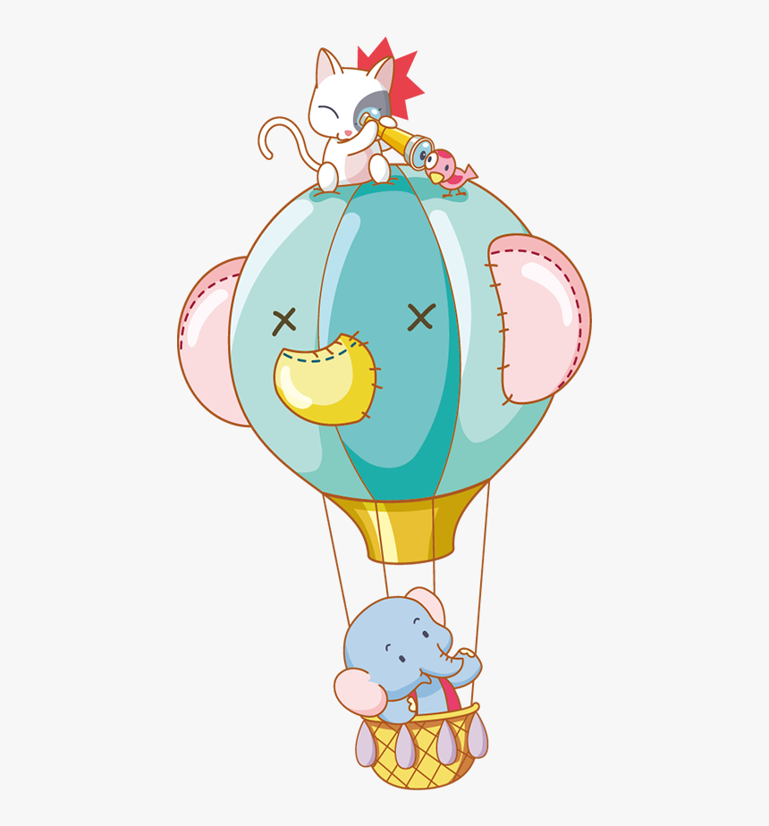 Clipart Baby Hot Air Balloon - Hot Air Balloon Animal Clipart, HD Png Download, Free Download