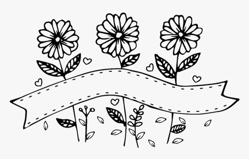 Blanco Y Negro Flor Cartoon Vectores - Flores Blanco Y Negro Png, Transparent Png, Free Download