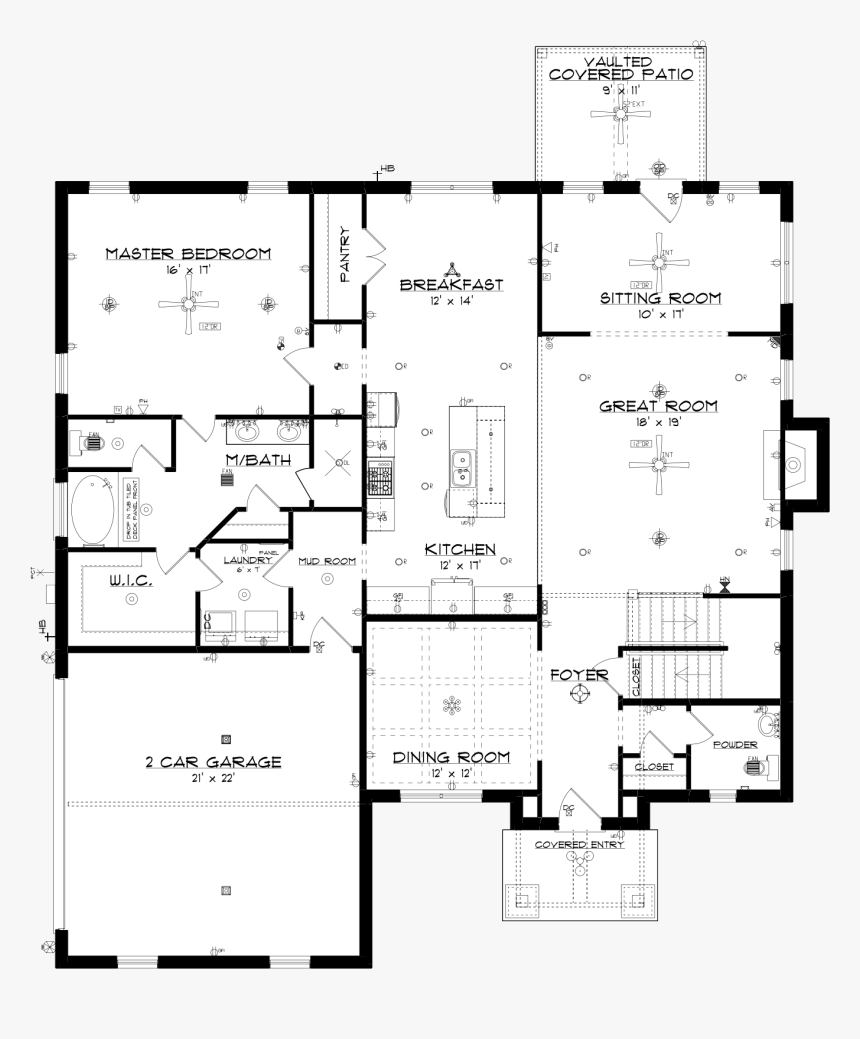 Devonshire Main Floor By Stone Martin Builders - Floor Plan, HD Png Download, Free Download