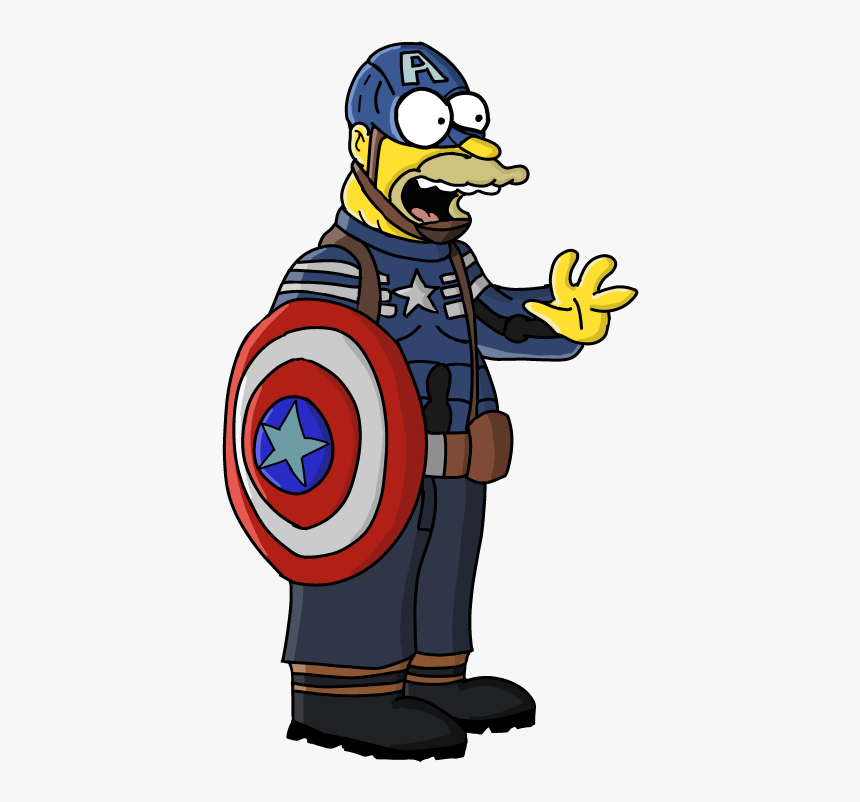 Simpson Captain America Png, Transparent Png, Free Download