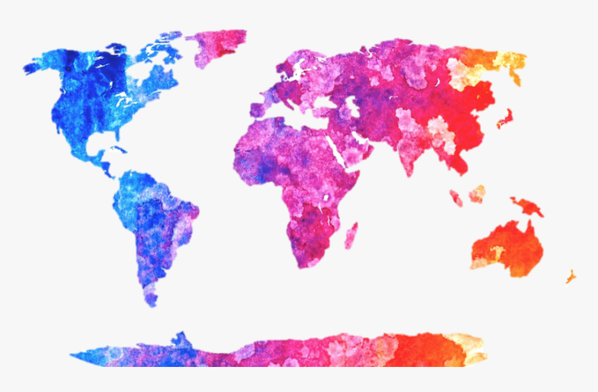 Map Clipart Watercolor - Transparent Watercolor World Map, HD Png Download, Free Download