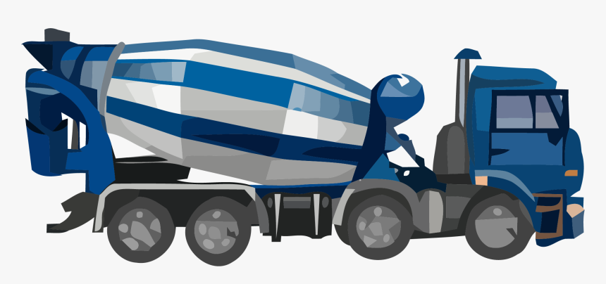 Cement Mixers Motor Vehicle Car Truck Concrete - Blue Concrete Mixer Truck Clipart, HD Png Download, Free Download