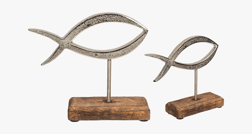 Metal Fish On Wooden Base 18cm - Wood, HD Png Download, Free Download